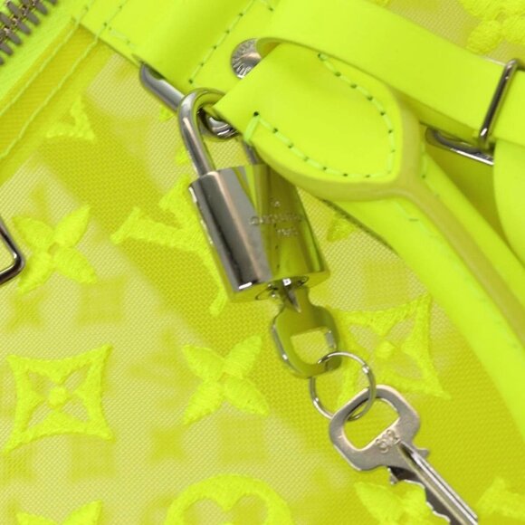 LOUIS VUITTON Monogram Mesh Keepall Bandouliere 50 Bag Yellow - Picture 9 of 15